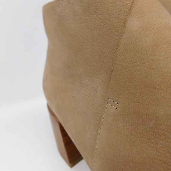 Eileen Fisher Women's Boots Melrose Tan Nubuck Leather Block Heel Booties Size 8 - Picture 8 of 15